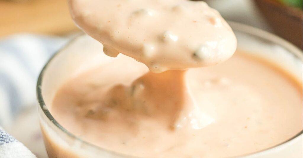 big mac thousand island dressing in a clear bowl